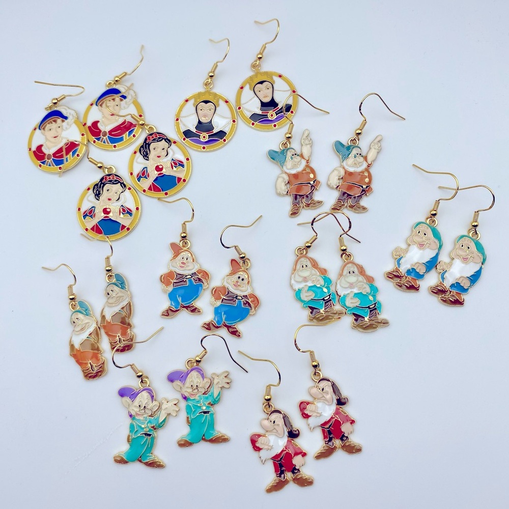 Disney inspired Snow White and the Seven Dwarfs Earrings NWT PICK ONE